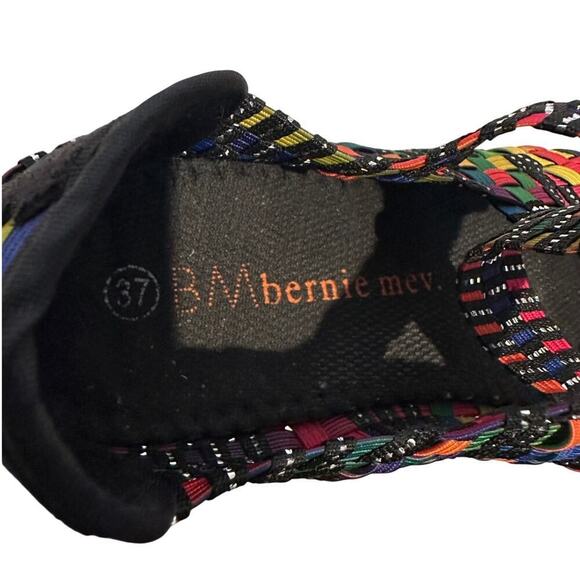 Bernie Mev. Size 37 Rainbow Pride Basket Weave Mary Jane Shoes Multicolored - Picture 5 of 7